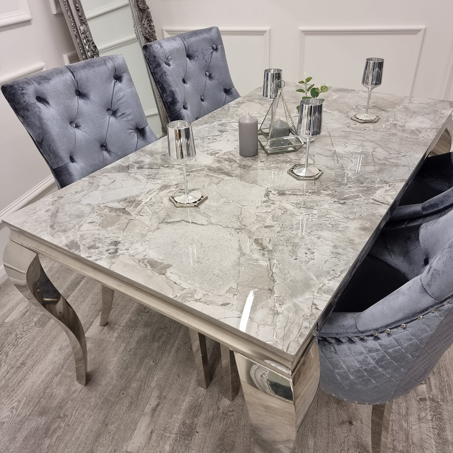 Louis Chrome Dining Table