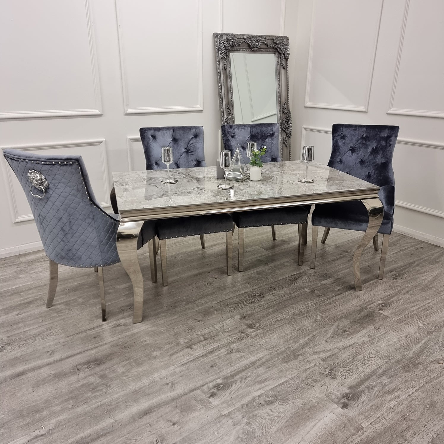 Louis Chrome Dining Table