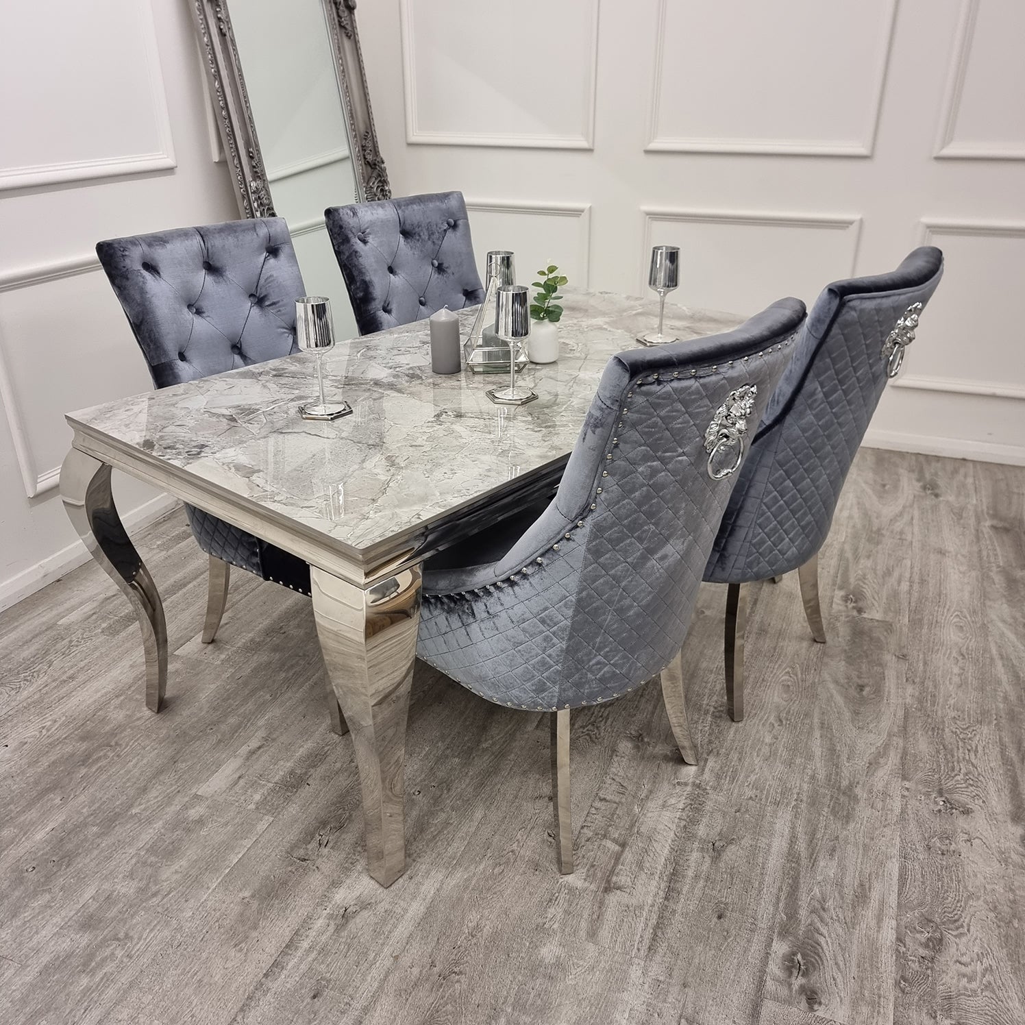 Louis Chrome Dining Table