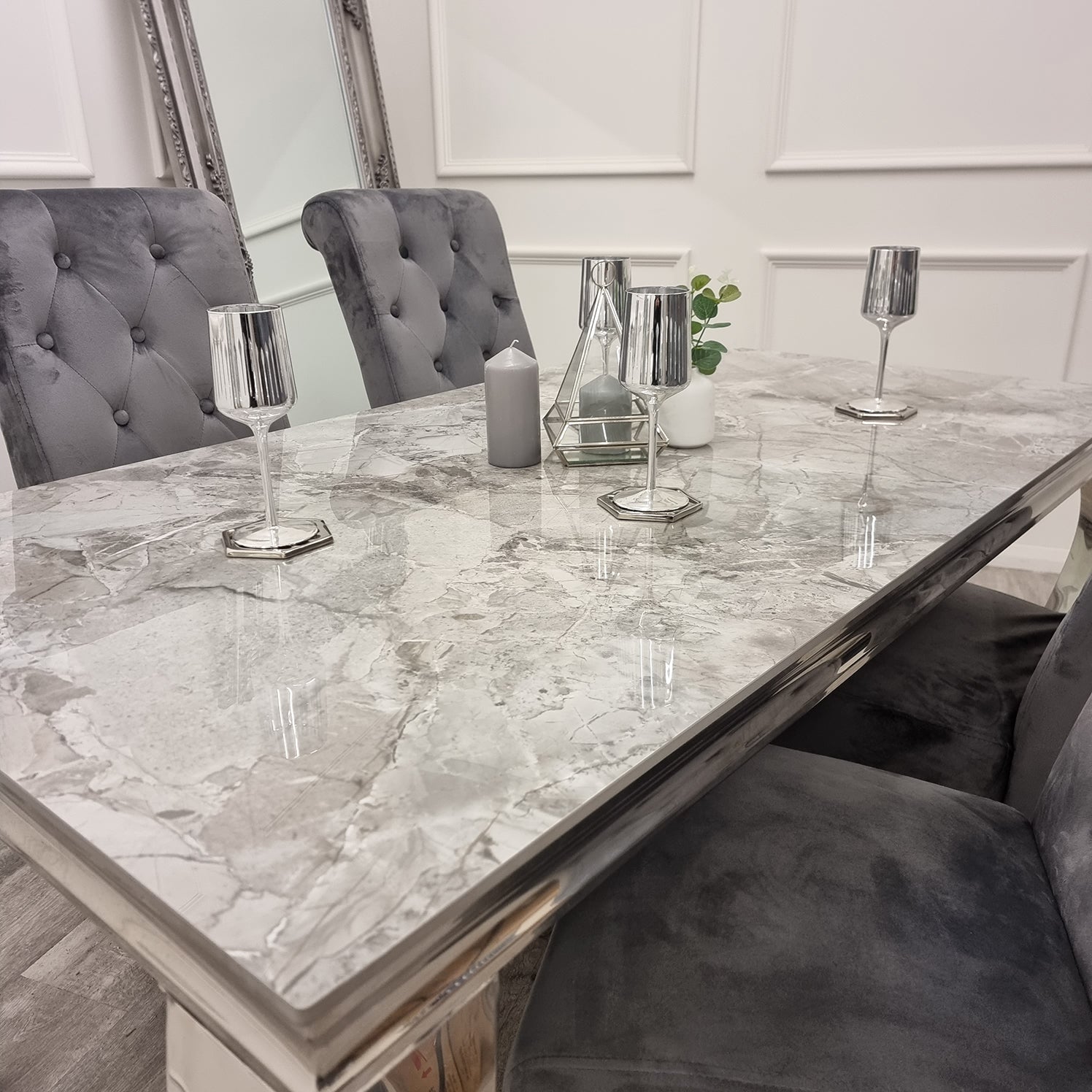 Louis Chrome Dining Table