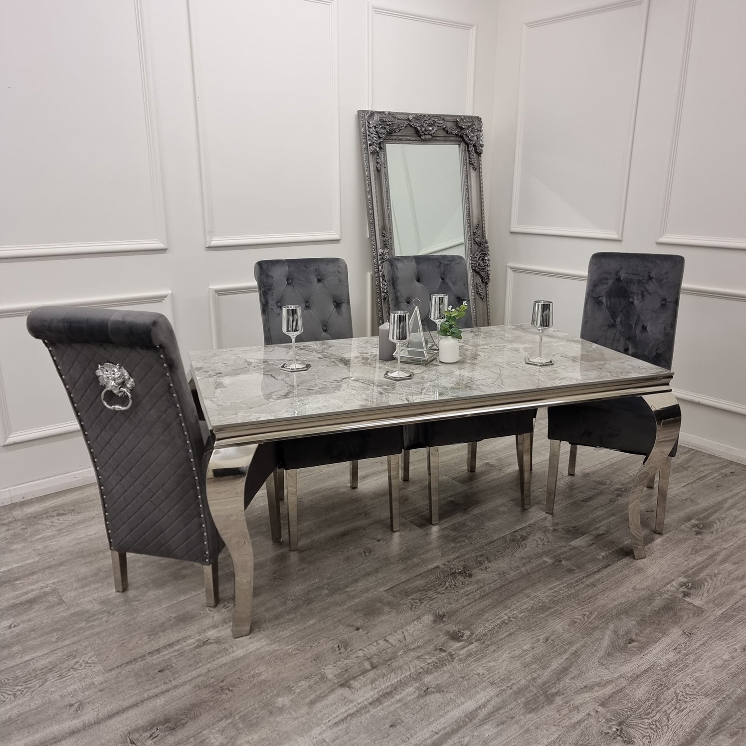 Louis Chrome Dining Table