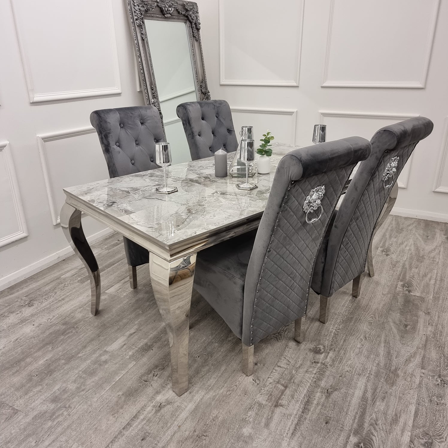 Louis Chrome Dining Table