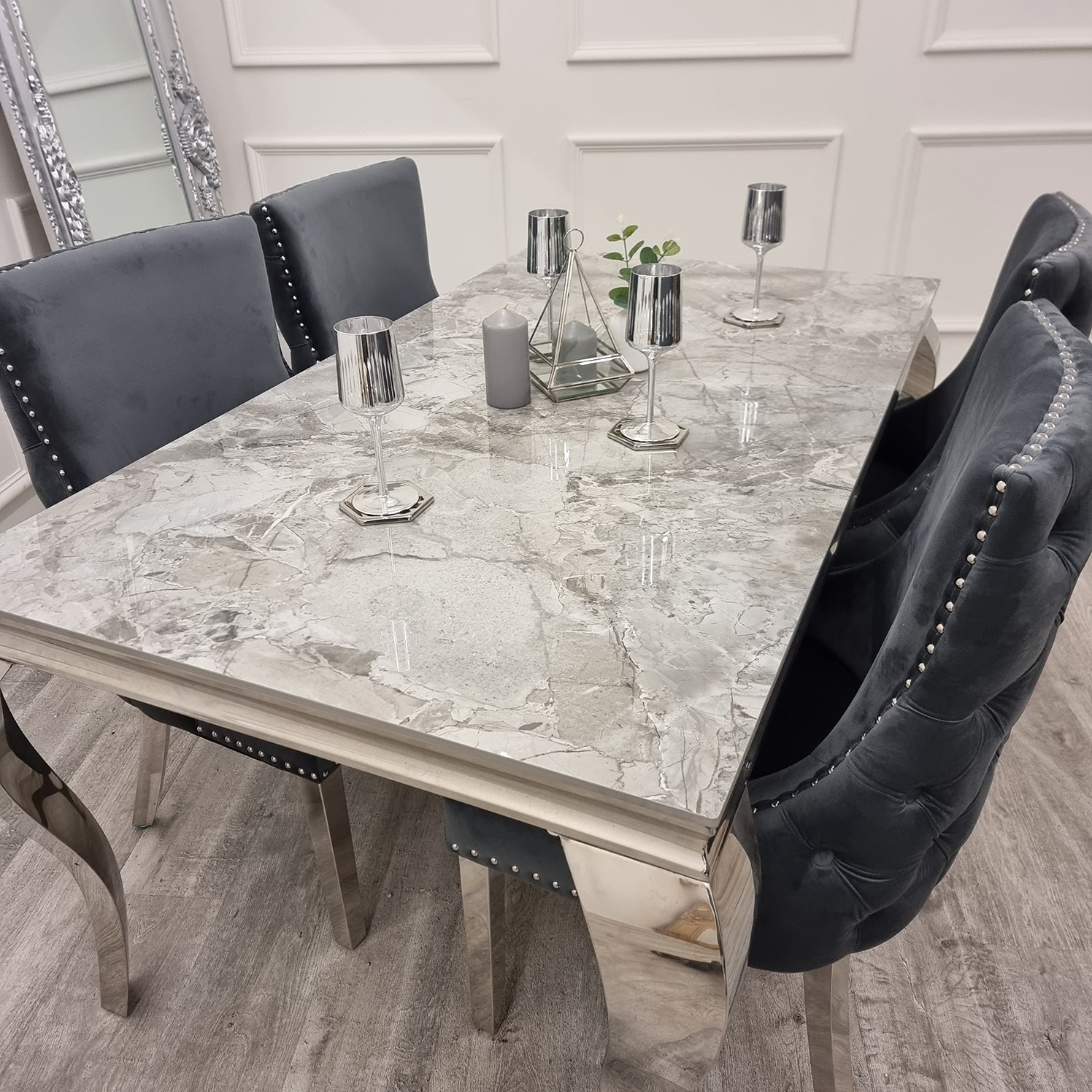 Louis Chrome Dining Table