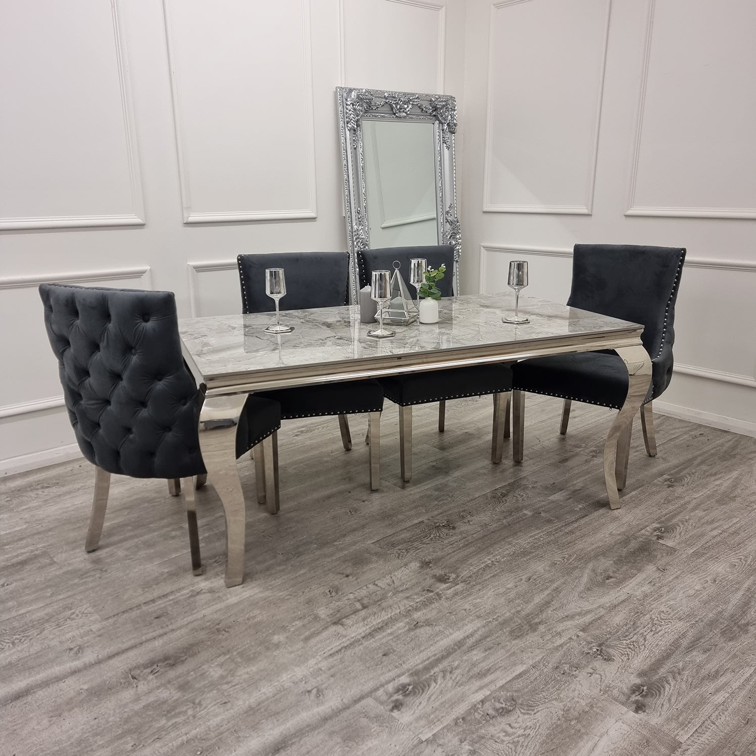 Louis Chrome Dining Table