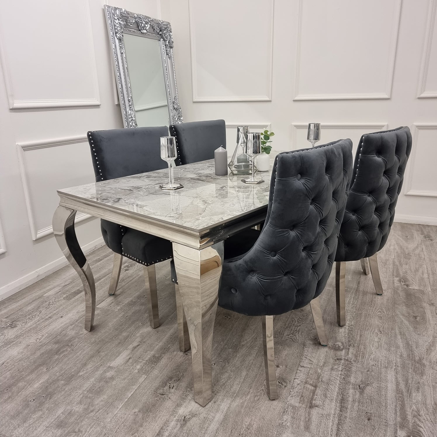 Louis Chrome Dining Table