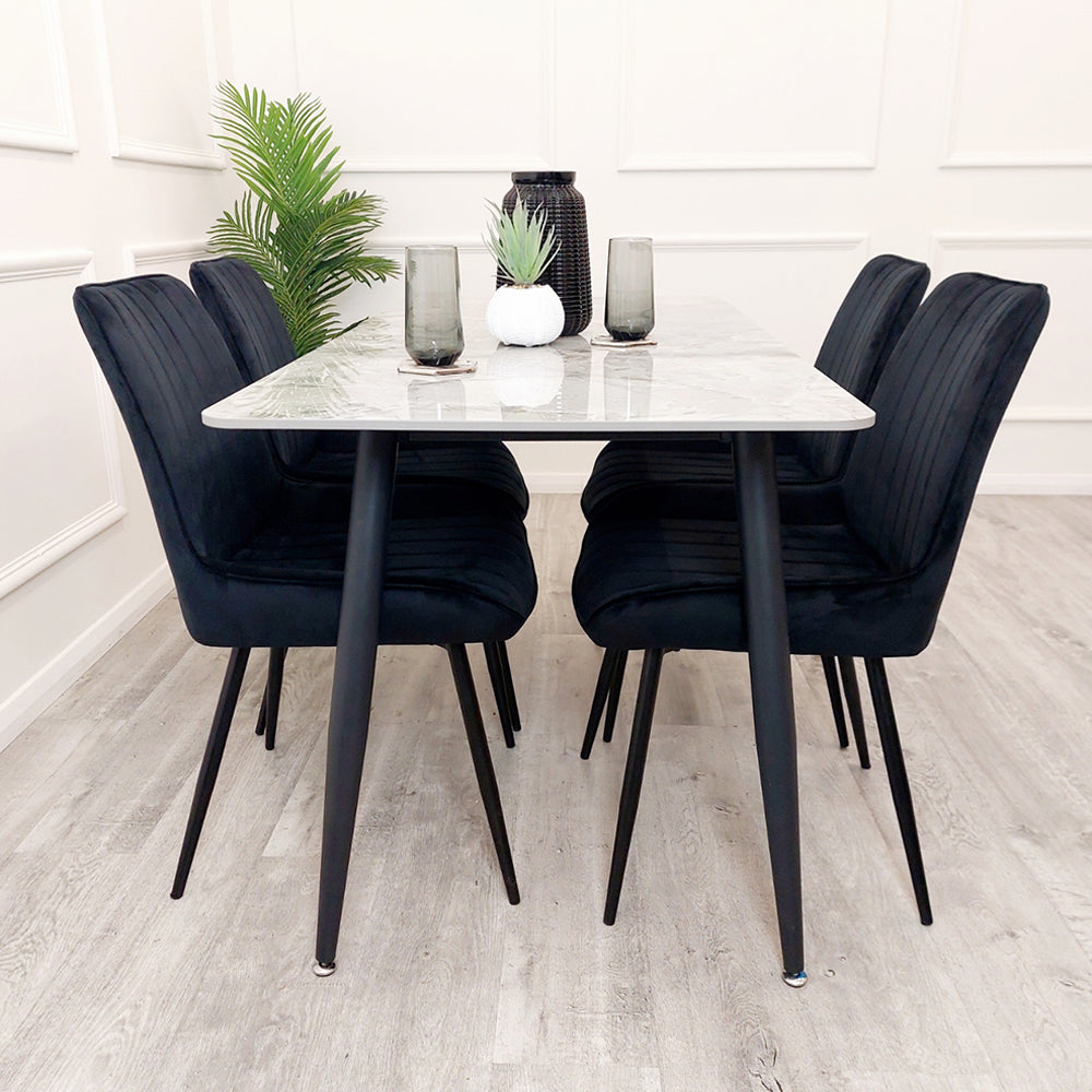 Titus 1.4 Black Dining Table with Sintered Stone Top