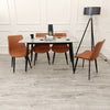 Titus Dining Set Polar White with 4 Remus Chairs