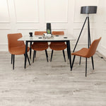 Titus Dining Set Polar White with 4 Remus Chairs