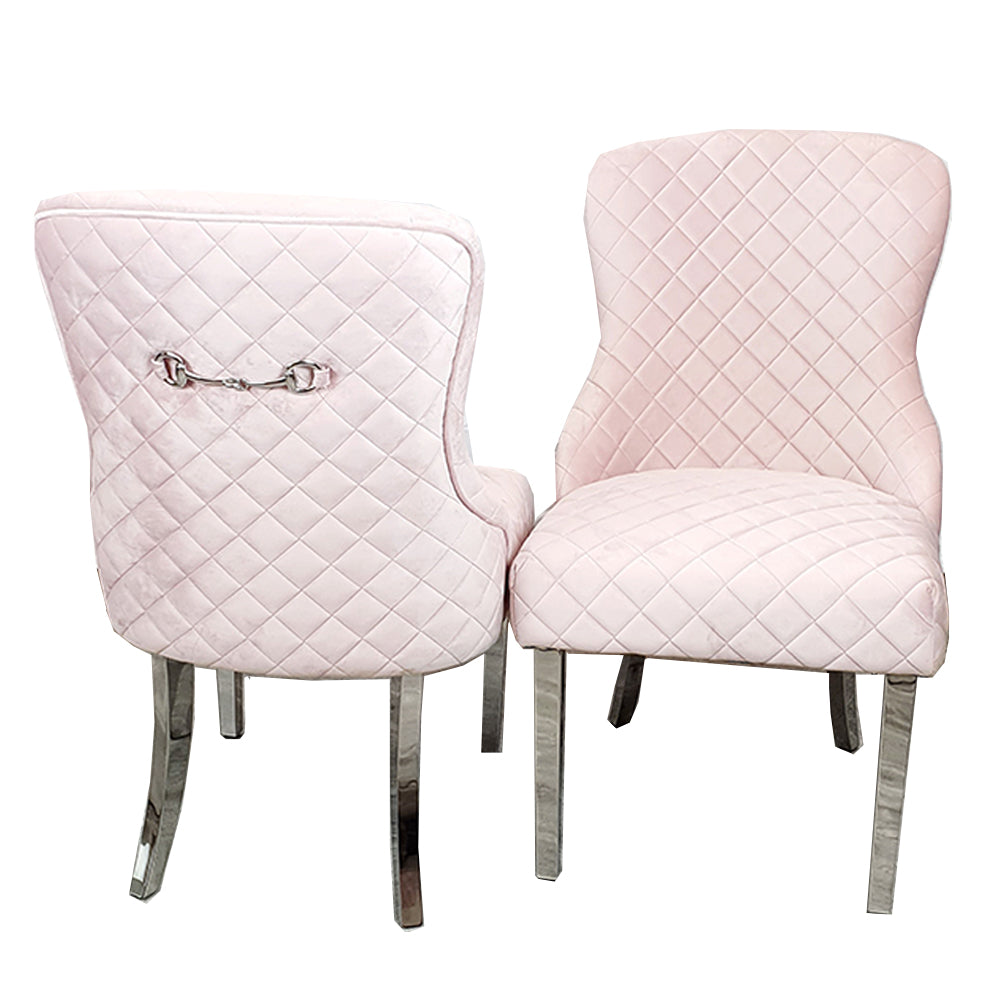 Kate Dining Chair ALL COLOURS with Chrome Clasp & Quilted Back