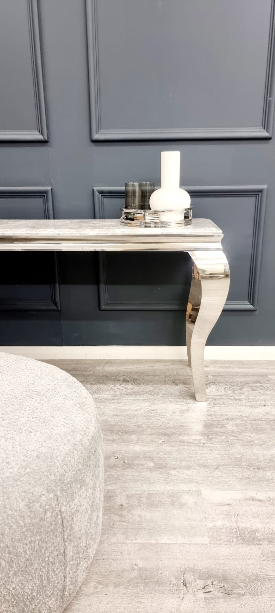 Louis Chrome Console Table