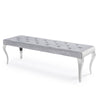 Imperial/Louis 1.3m Velvet Dining Bench in Light Grey