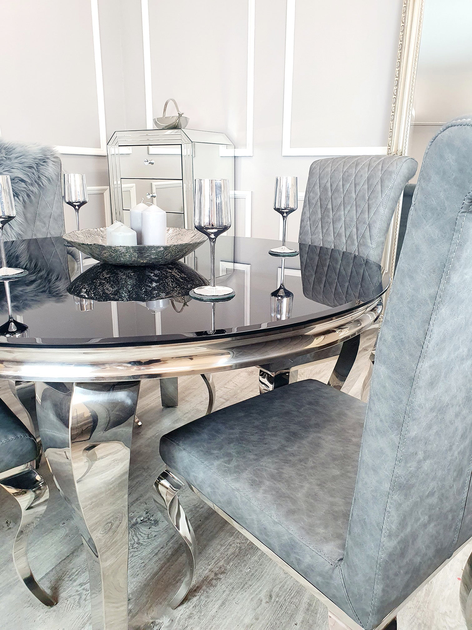 Louis Chrome Dining Table