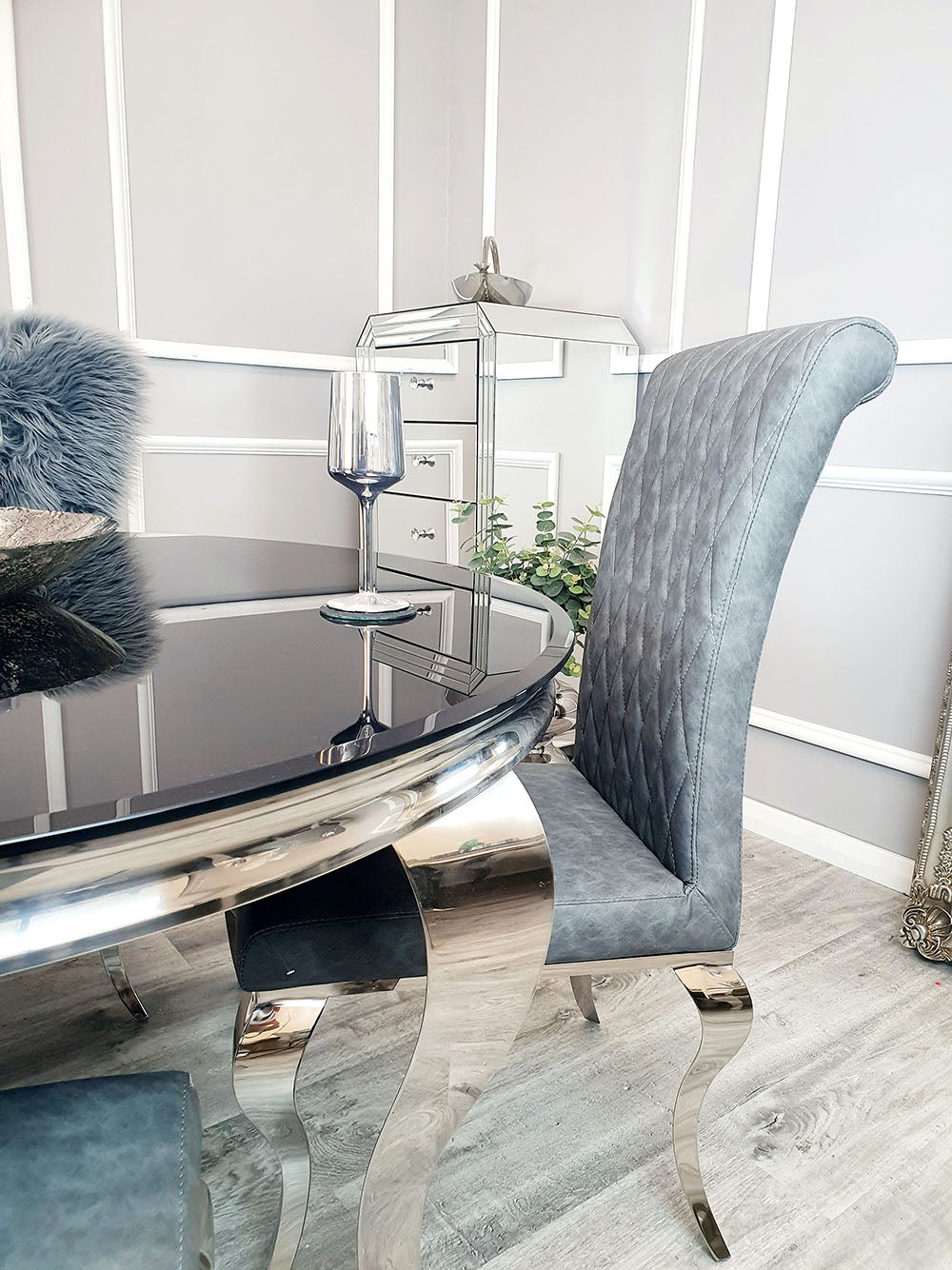 Louis Chrome Dining Table