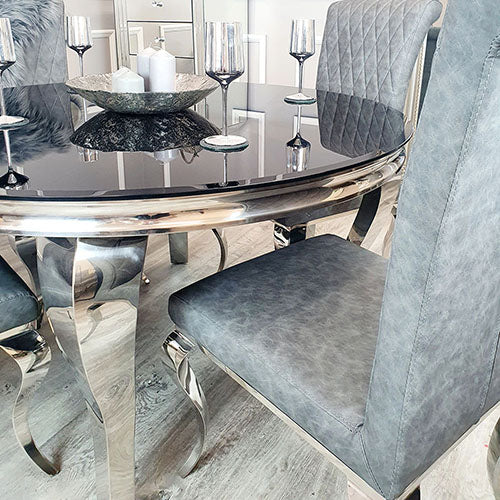 Louis Chrome Dining Table