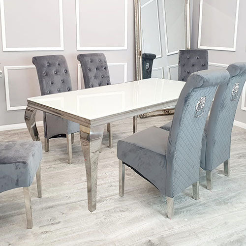 Louis Chrome Dining Table