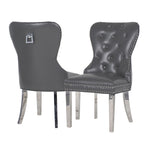 Mayfair Leather Dining Chairs ALL COLOURS Plain Back/Square Knocker