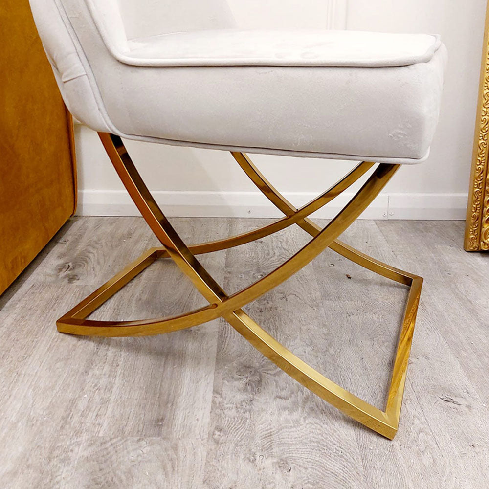 Sandhurst X Leg Dining Chair in Gold