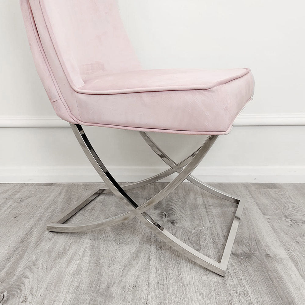 4 x Sandhurst XLeg Chrome Chairs in Pink