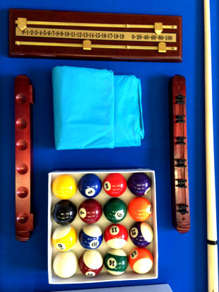 8 FT Pool Table Billiards Full Optional – Vintage Blue