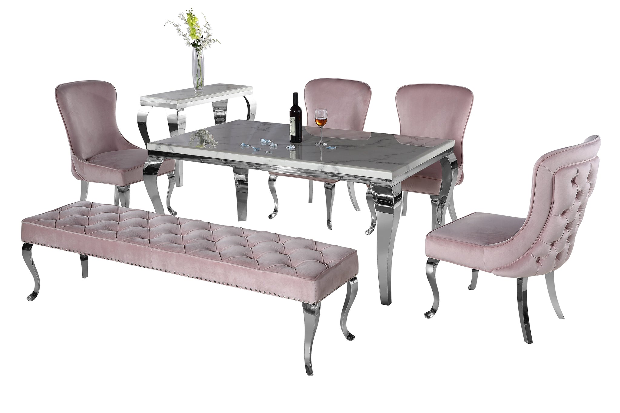 Louis Chrome Dining Table